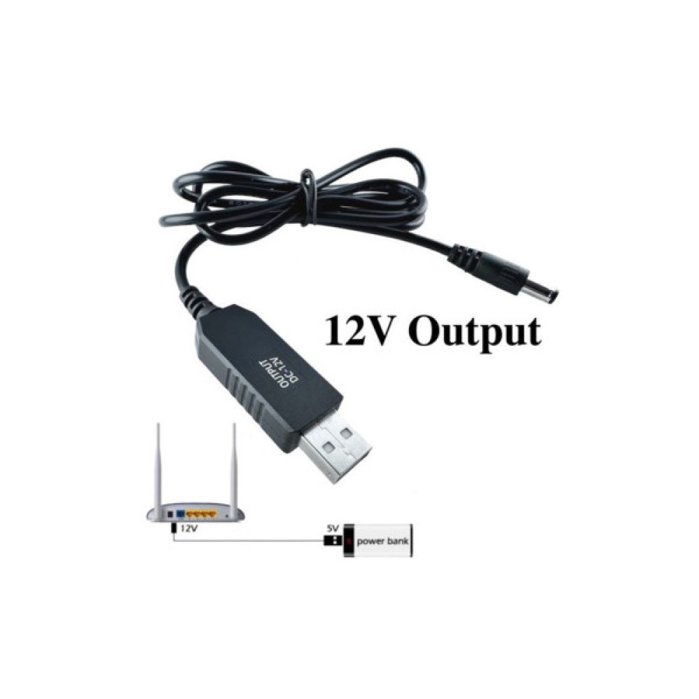 Кабель живлення USB to DC 5.5x2.1mm 12V 1.0m Dynamode (DM-USB-DC-5.5x2.1-12V)