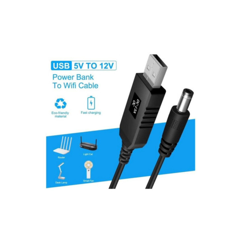 Кабель живлення USB to DC 5.5x2.1mm 12V 1.0m Dynamode (DM-USB-DC-5.5x2.1-12V)