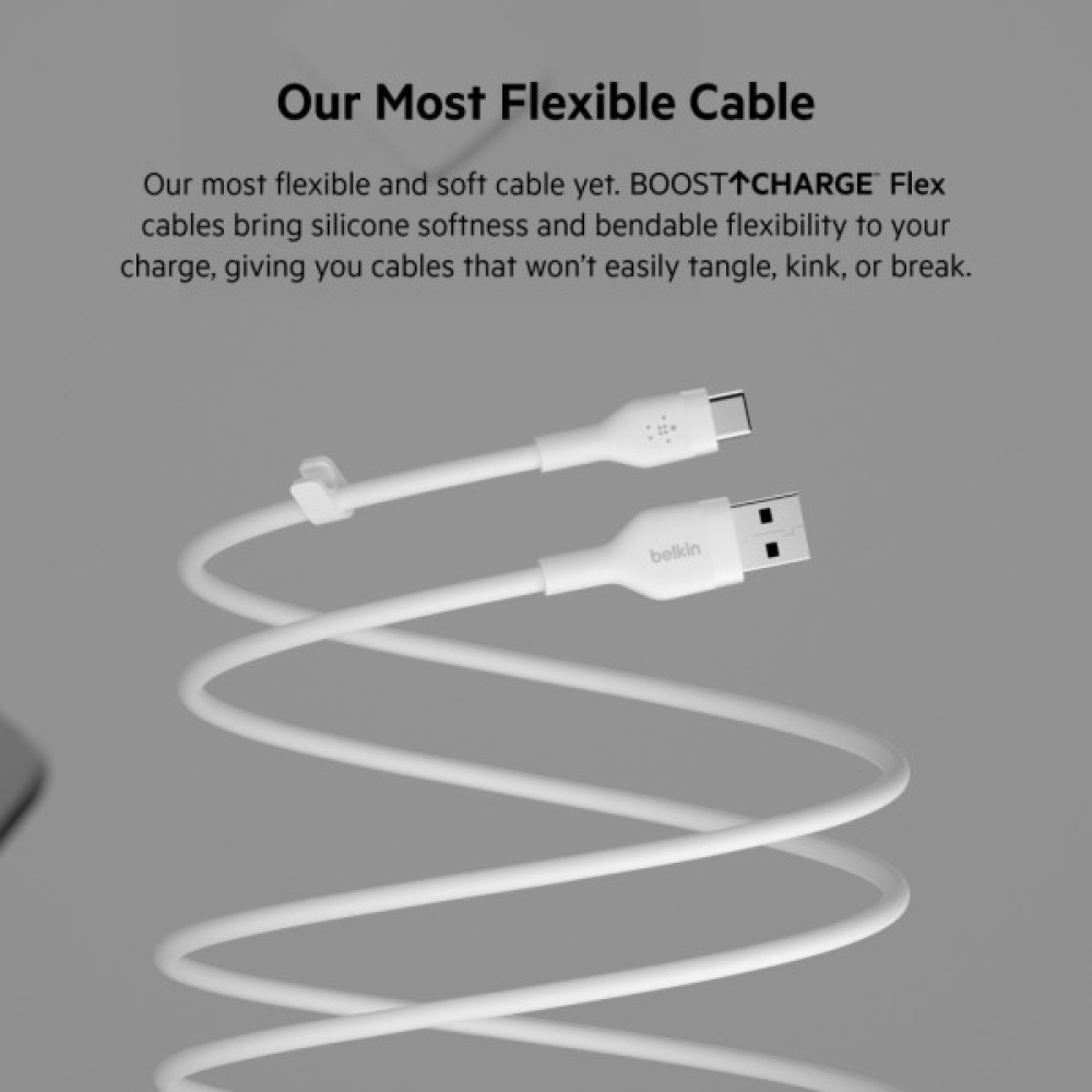 Дата кабель USB 2.0 AM to USB-C 2.0m white Belkin (CAB008BT2MWH)