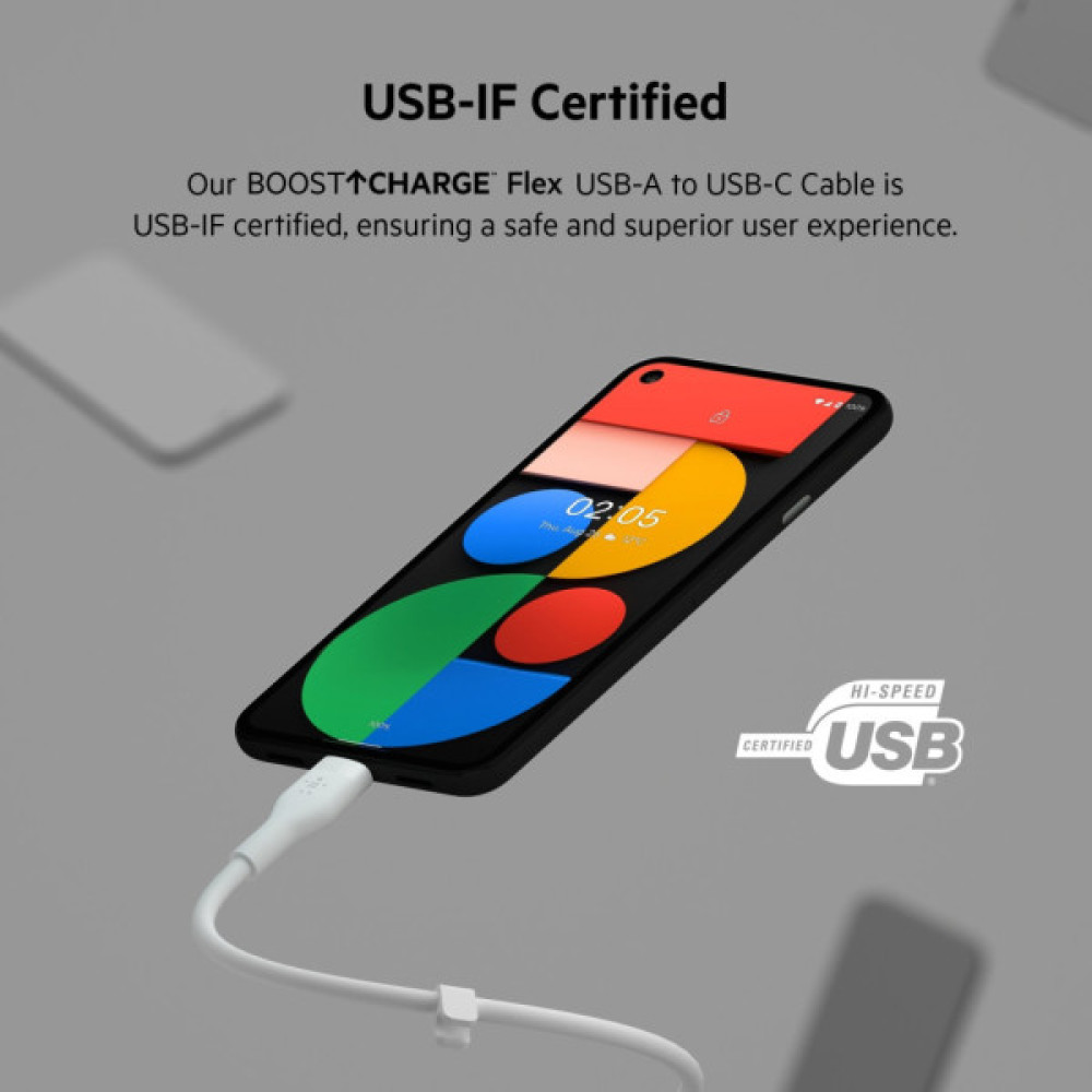Дата кабель USB 2.0 AM to USB-C 2.0m white Belkin (CAB008BT2MWH)