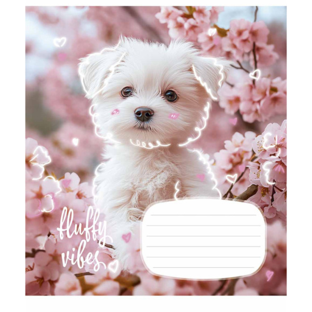 Зошит Школярик Fluffy vibes 12 аркушів клітинка (012-3546K)