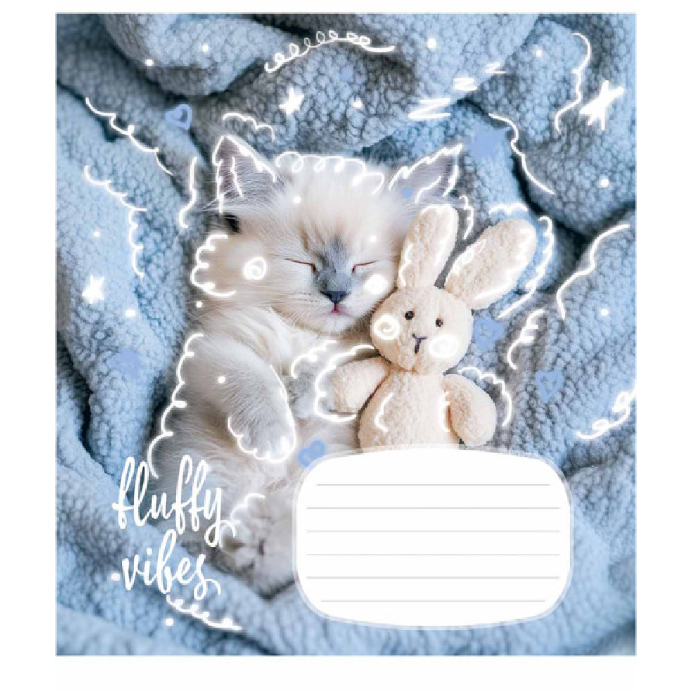 Зошит Школярик Fluffy vibes 12 аркушів клітинка (012-3546K)