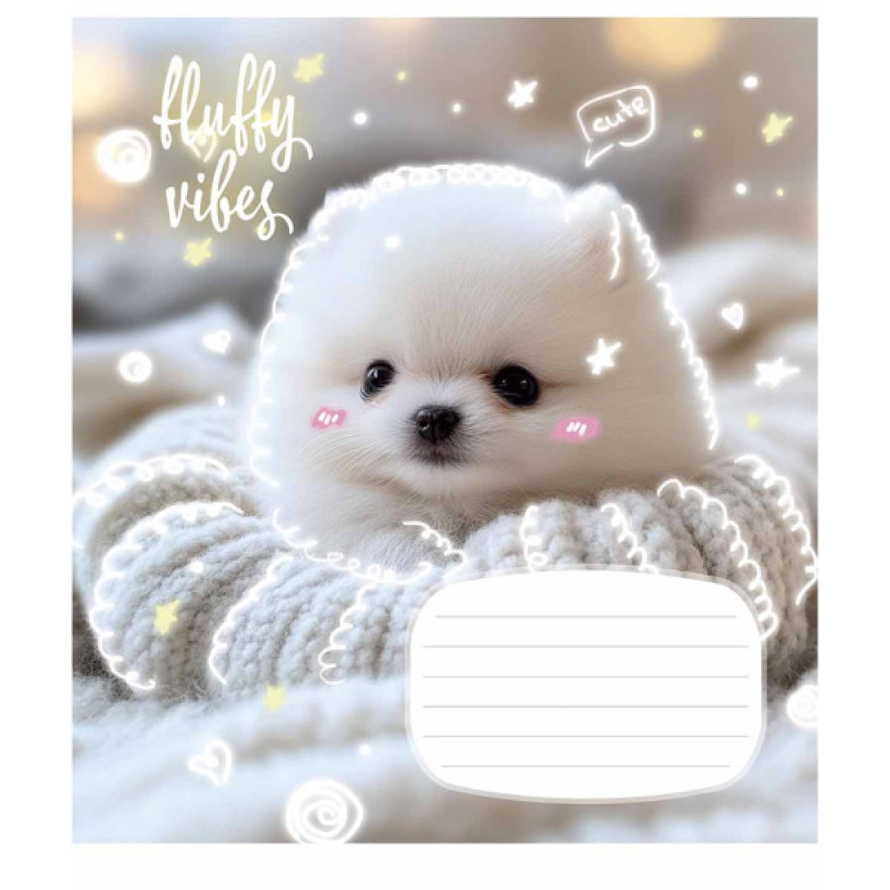 Зошит Школярик Fluffy vibes 12 аркушів клітинка (012-3546K)