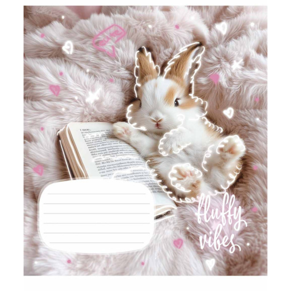 Зошит Школярик Fluffy vibes 12 аркушів клітинка (012-3546K)