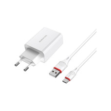 Зарядний пристрій BOROFONE BA21A Long Journey USB QC3.0 + cable USB to USB-C 18W White (6931474702487) Зарядний пристрій BOROFONE BA21A Long Journey USB QC3.0 + cable USB to USB-C 18W White (6931474702487)