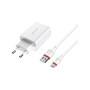 Зарядний пристрій BOROFONE BA21A Long Journey USB QC3.0 + cable USB to USB-C 18W White (6931474702487)