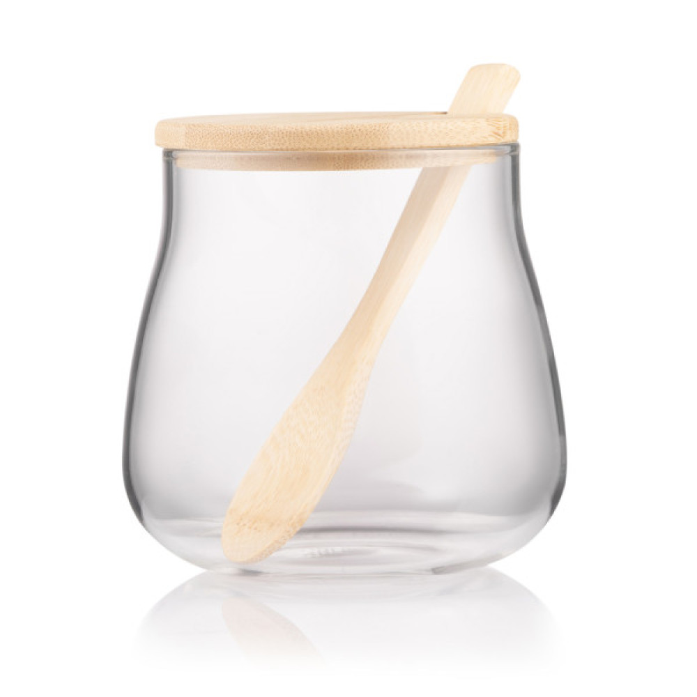 Ємність для сипучих продуктів Ardesto Midori Sugar 500мл, скло, бамбук, прозорий (AR1350BHB)