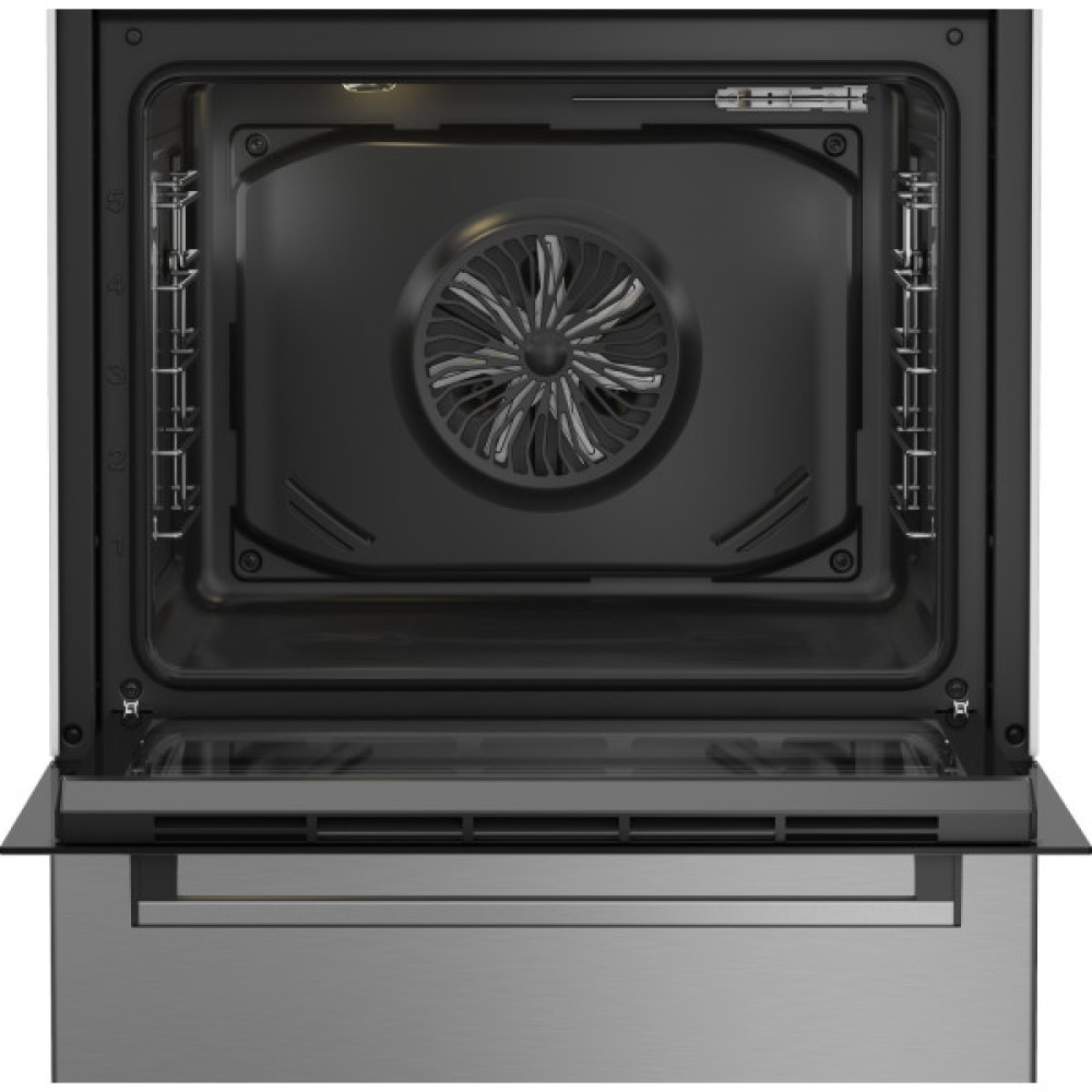 Плита Beko електрична склокерамічна, 72л, 60x60см, дисплей, конвекція, нерж