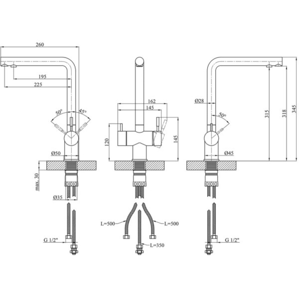 Змішувач Kroner Klassisch-ESG03811 (CV027932)