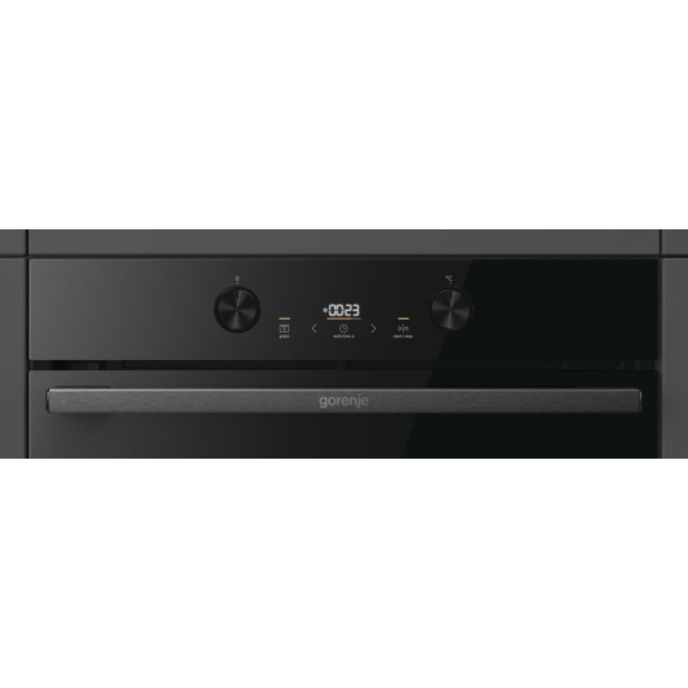 Духова шафа Gorenje електрична, 77л, A+, пара, дисплей, піроліз, чорний