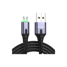 Дата кабель USB 2.0 AM to Micro 5P 1.0m 2.4A LED black Essager (EXCM-XG0G)