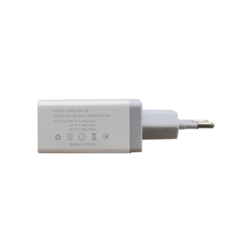 Зарядний пристрій Patron USB QC3.0 2.4A white (PN-QC3-220V-W)