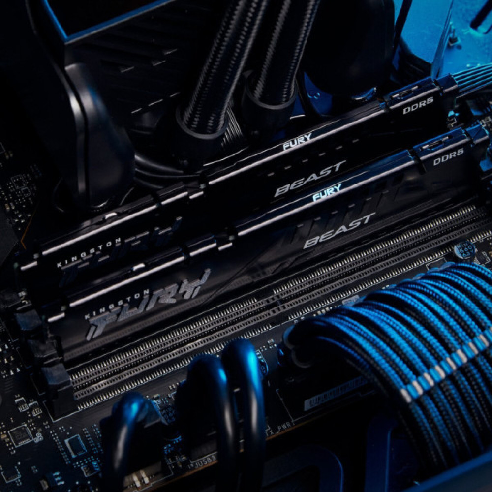 Модуль пам'яті для комп'ютера DDR5 32GB (2x16GB) 5600 MHz Beast AM5 Black Kingston Fury (ex.HyperX) (KF556C36BBEK2-32)