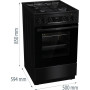 Плита Gorenje комбінована, 62л, 50x60см, дисплей, IconLed, емальовані, чорний