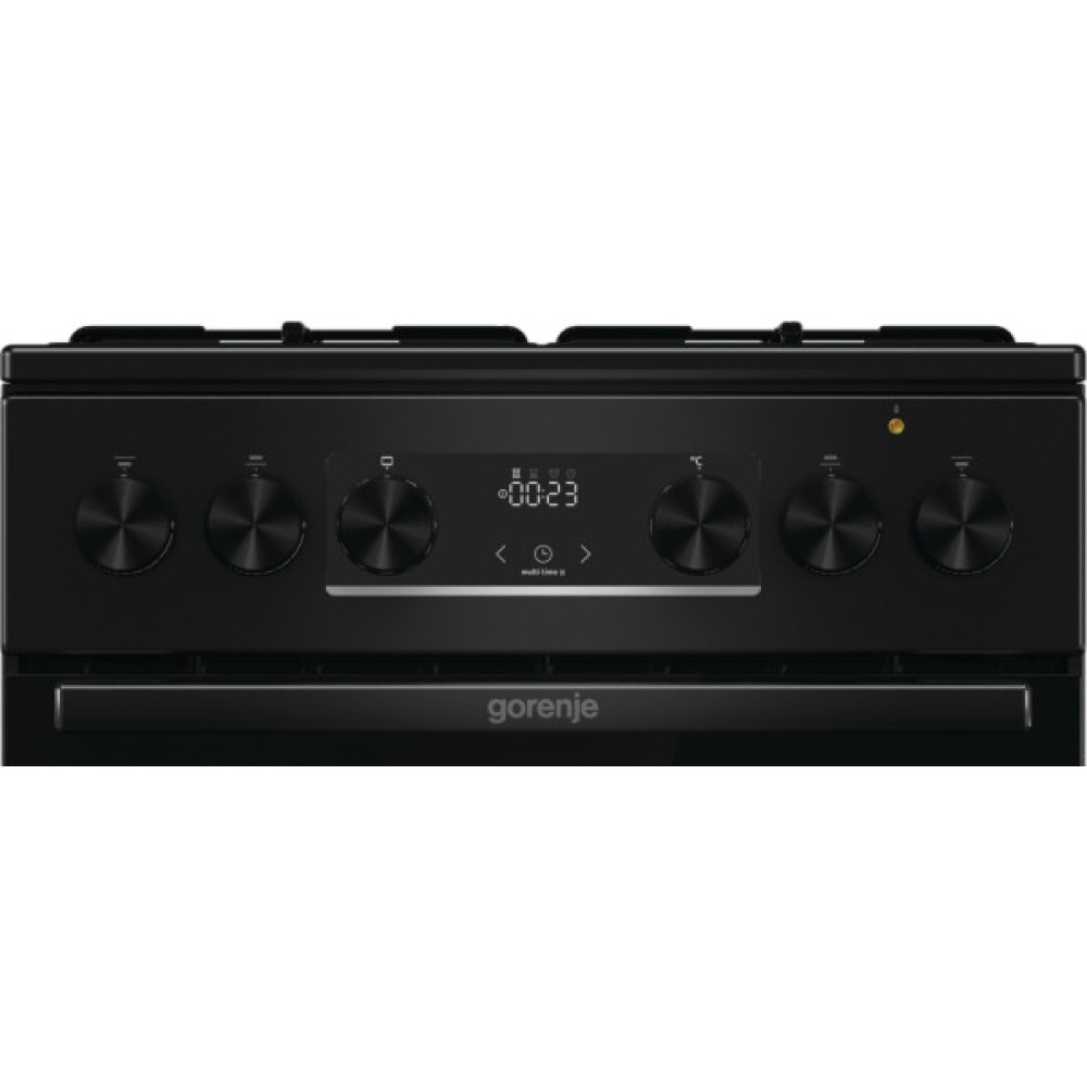 Плита Gorenje комбінована, 62л, 50x60см, дисплей, IconLed, емальовані, чорний