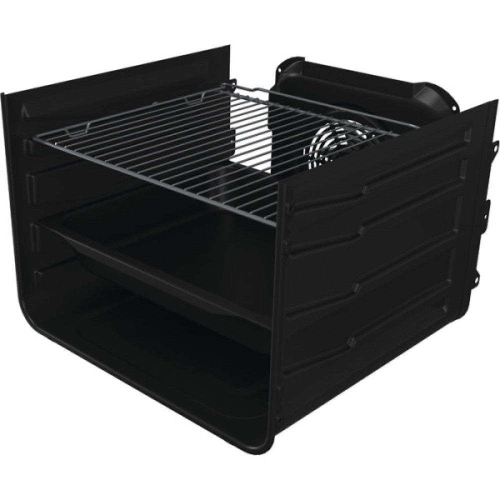 Плита Gorenje комбінована, 62л, 50x60см, дисплей, IconLed, емальовані, чорний