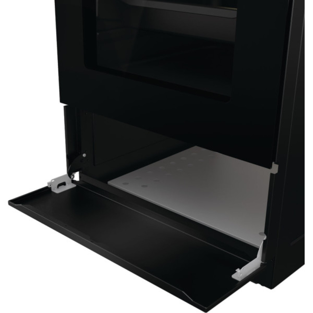 Плита Gorenje комбінована, 62л, 50x60см, дисплей, IconLed, емальовані, чорний