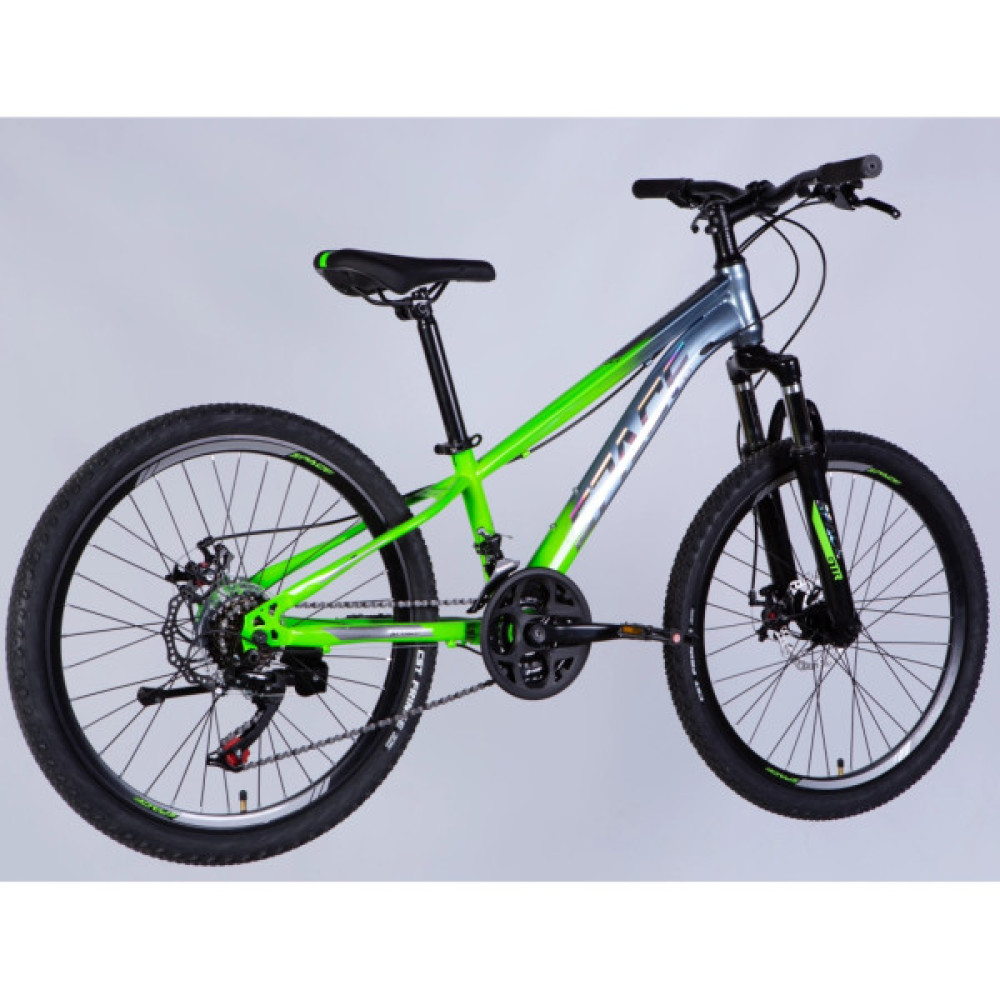 Велосипед Space 24" MARS DD FR рама-11" ST 2026 зелено-сріблястий (OPS-SP-24-057)