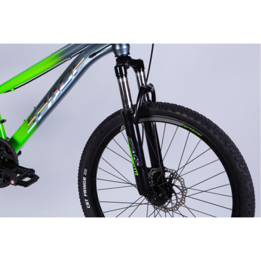 Велосипед Space 24" MARS DD FR рама-11" ST 2026 зелено-сріблястий (OPS-SP-24-057)