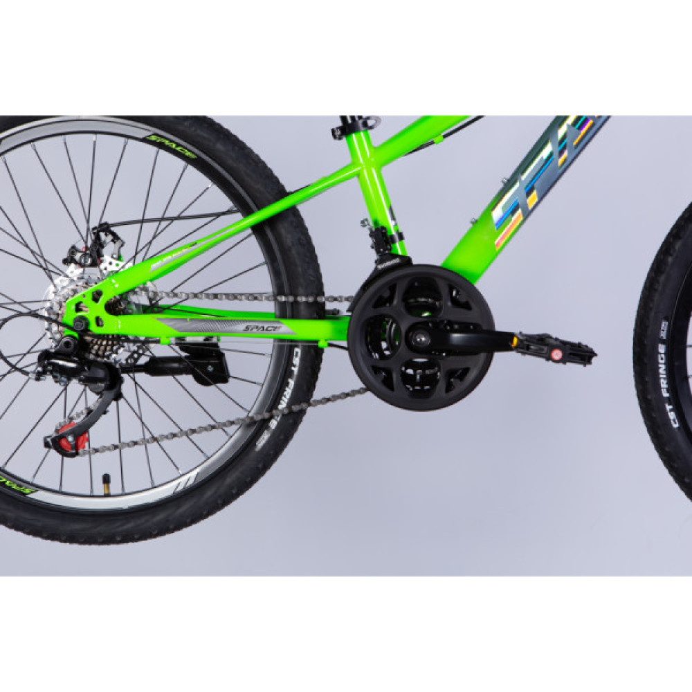 Велосипед Space 24" MARS DD FR рама-11" ST 2026 зелено-сріблястий (OPS-SP-24-057)
