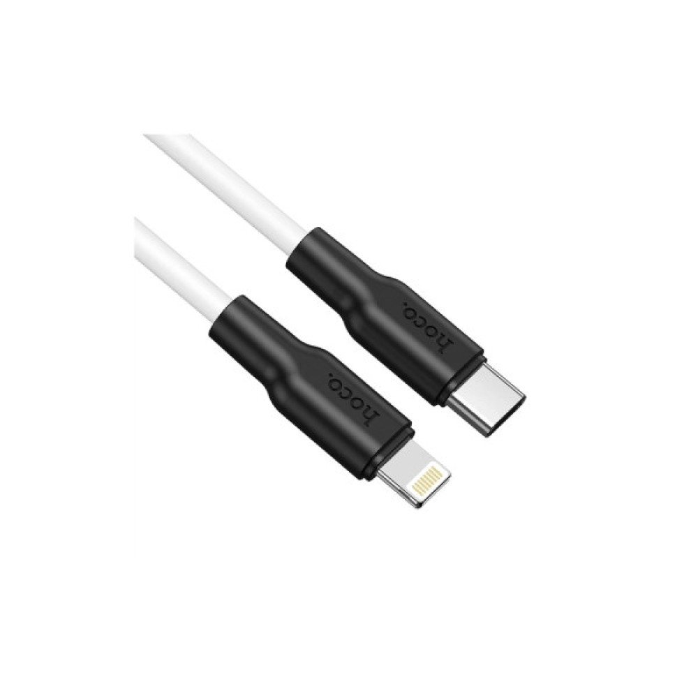 Дата кабель USB-C to Lightning 1.0m 3A 20W X21 Plus black+white HOCO (6931474742162)