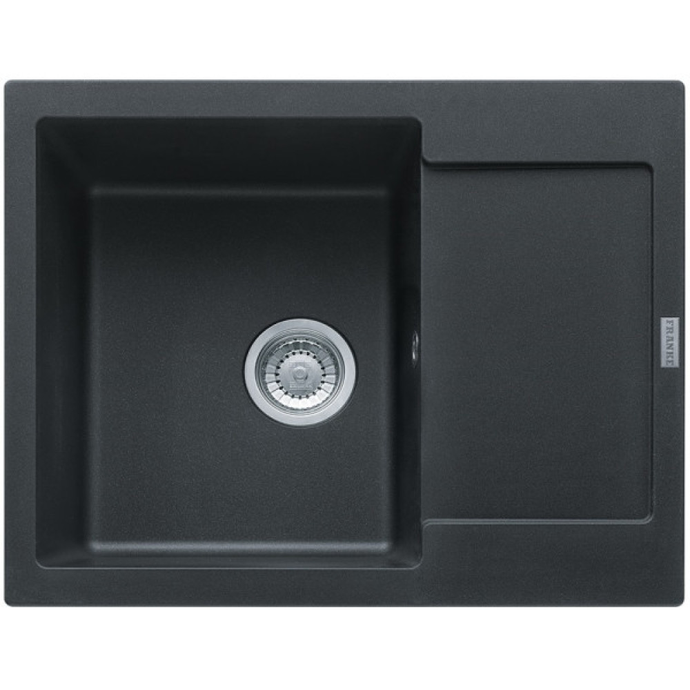 Мийка кухонна Franke Maris, фраграніт, прямокутник, з крилом, 620х500х200мм, чаша - 1, накладна, MRG 611-62, онікс