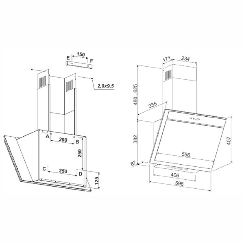 Витяжка кухонна Eleyus KREON 1200 LED 60 WH