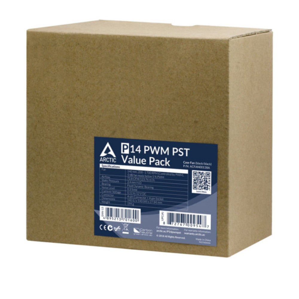 Кулер до корпусу Arctic P14 PWM PST, 5 шт (ACFAN00138A)