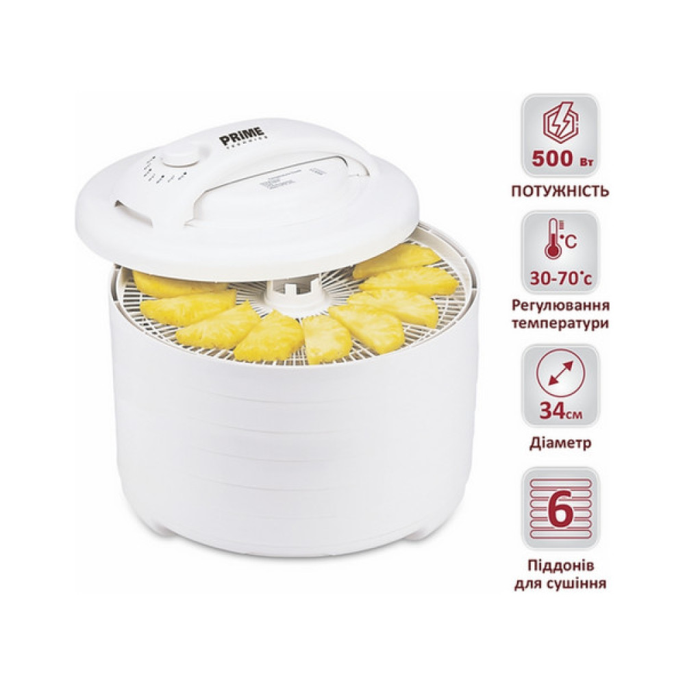 Сушка для овочів та фруктів PRIME Technics PFD 607 W (195984)
