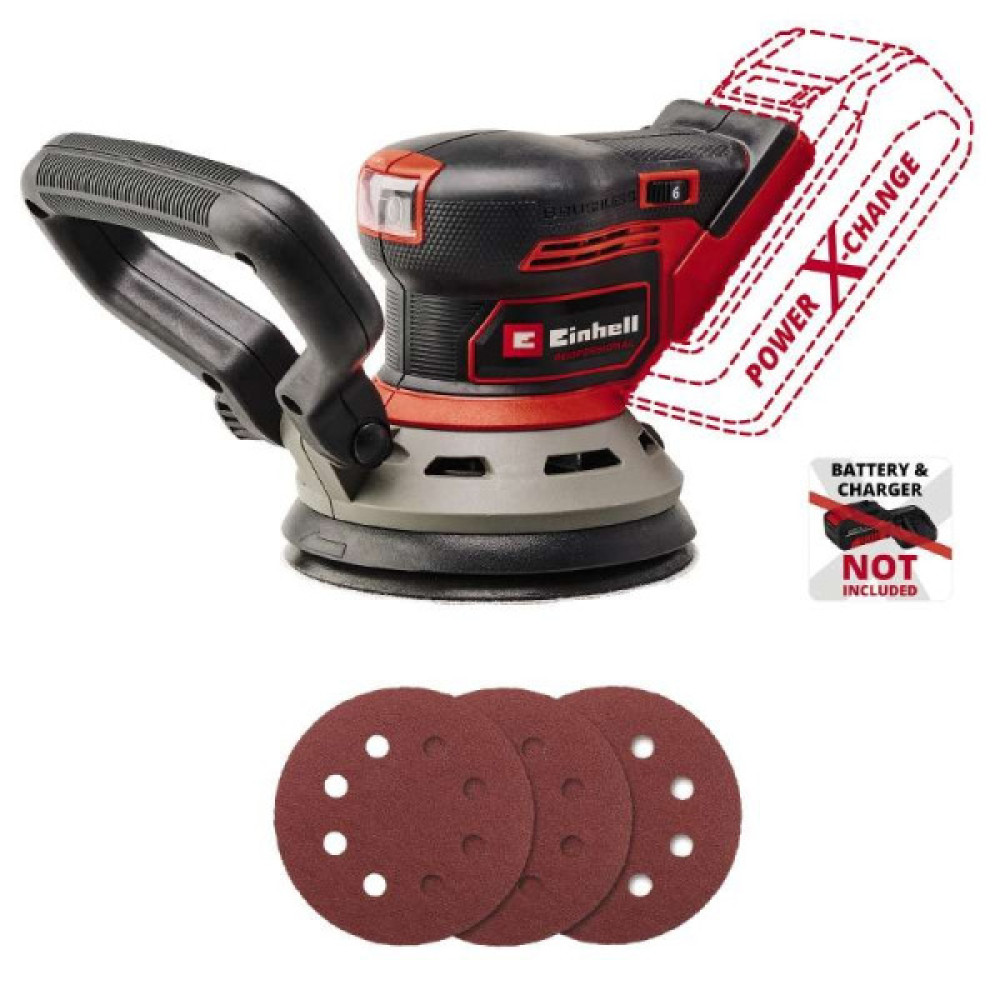 Шліфмашина ексцентрикова акумуляторна Einhell Professional TP-RS 18/32 Li BL - Solo PXC 18В d125мм 1.12кг без АКБ та ЗП