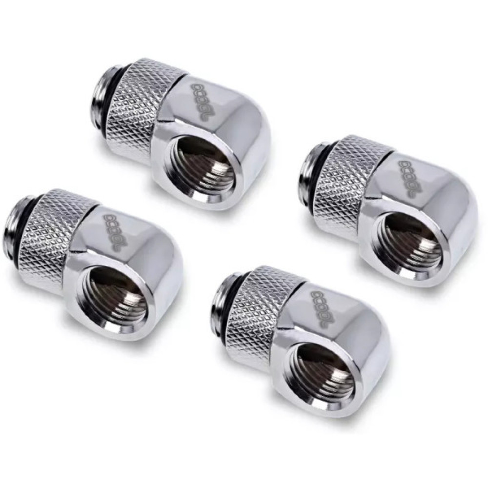 Фітинг для СРО Alphacool Eiszapfen L-connector rotatable - 4pcs Set - Chrome (17616)