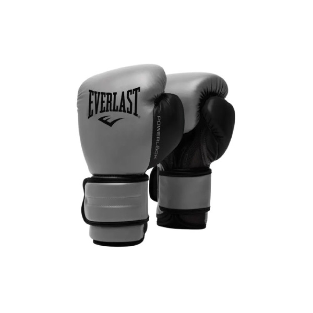 Боксерські рукавички Everlast PowerLock Boxing Training Gloves P00002306 сірий, чорний 14 унцій (009283608545)