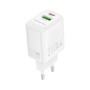 Зарядний пристрій BOROFONE BN27 Fuente 1xUSB-C PD20W + 1xUSB QC3.0 White (6941991120268)
