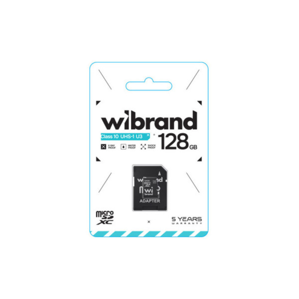 Карта пам'яті Wibrand 128GB microSD class 10 UHS-I U3 (WICDHU3/128GB-A)