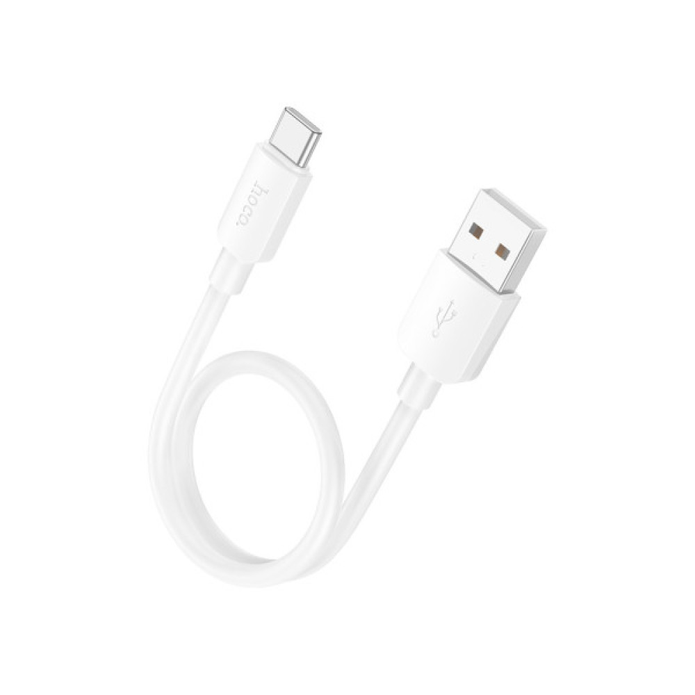 Дата кабель USB 2.0 AM to USB-C 0.25m Hyper 27W X96 white HOCO (6942007609418)