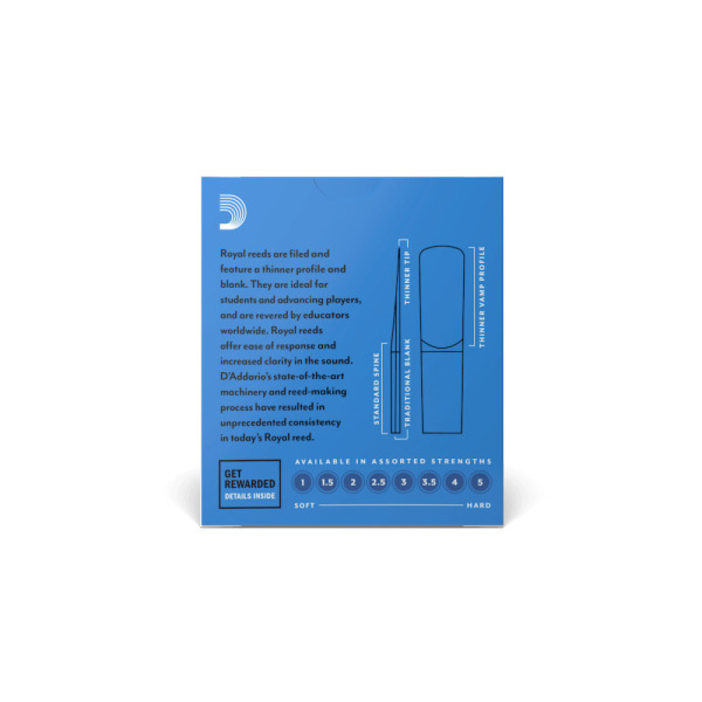 Тростина для саксофона D'Addario Royal - Alto Sax #2.5 - 3-Pack (RJB0325)