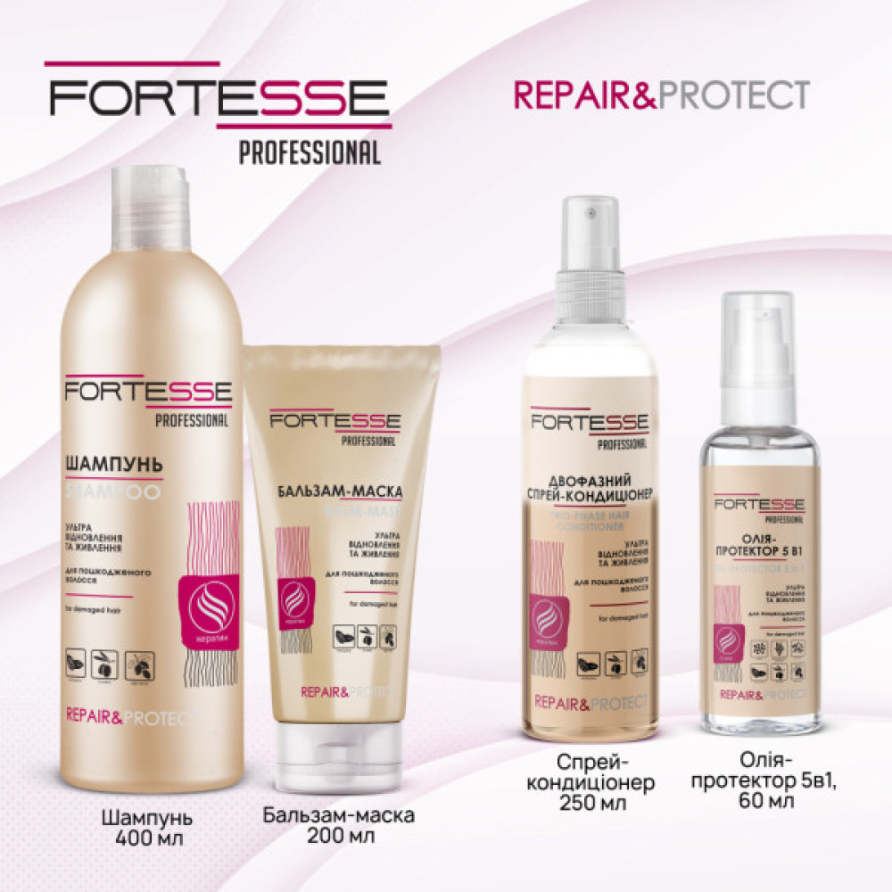 Кондиціонер для волосся Fortesse Professional Repair & Protect Двофазний відновлювальний Для сухого та пошкодженого волосся 250 мл (4823115501530)