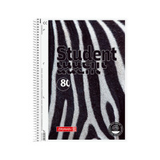 Зошит Brunnen Коледж-блок А4 Premium у клітинку 80 аркушів Zebra (10 675 28 05)