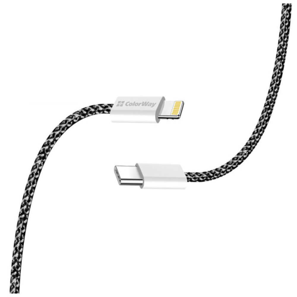 Дата кабель USB-C to Lightning 2.0m 27W PD FC black ColorWay (CW-CBPDCL068-BK)