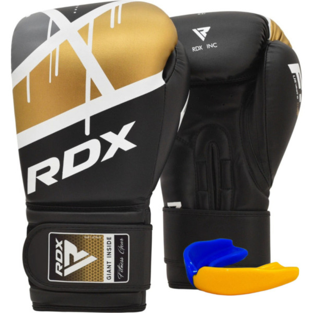 Боксерські рукавички RDX F7 Ego Black Golden 12 унцій (BGR-F7BGL-12oz)