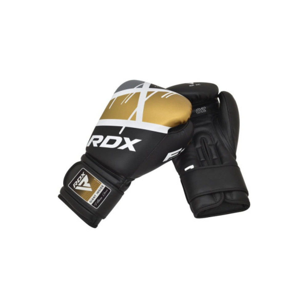Боксерські рукавички RDX F7 Ego Black Golden 12 унцій (BGR-F7BGL-12oz)