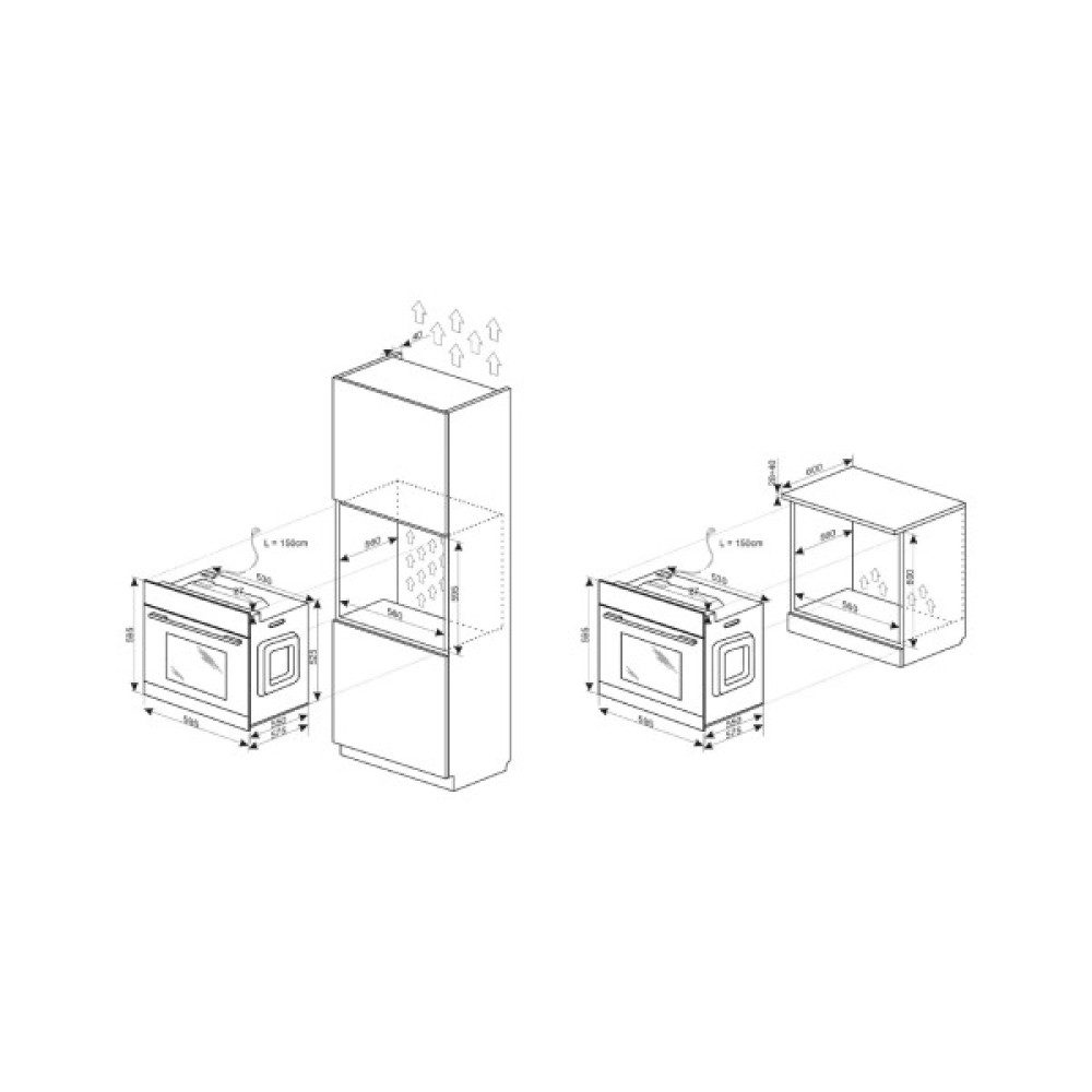 Комплект Hansa (духовка електрична + поверхня газова на склі), чорний