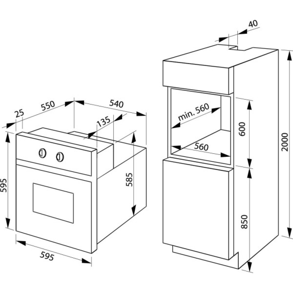 Комплект Hansa (духовка електрична + поверхня газова на склі), чорний