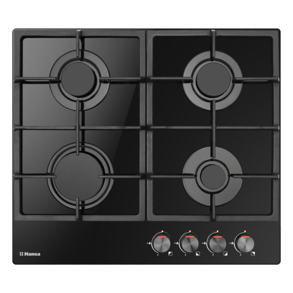 Комплект Hansa (духовка електрична + поверхня газова на склі), чорний