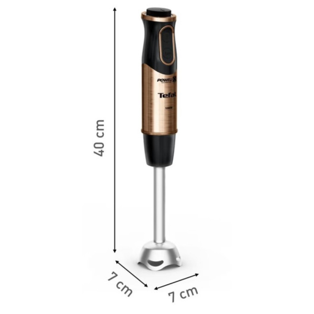Блендер Tefal заглибний Quickchef 1000Вт, 3в1, чаша-800мл, чопер-500мл, турборежим, чорно-бронзовий