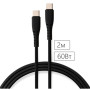 Дата кабель USB-C to USB-C 2.0m 60W Silicon Black Vinga (VCDCCC262SB)