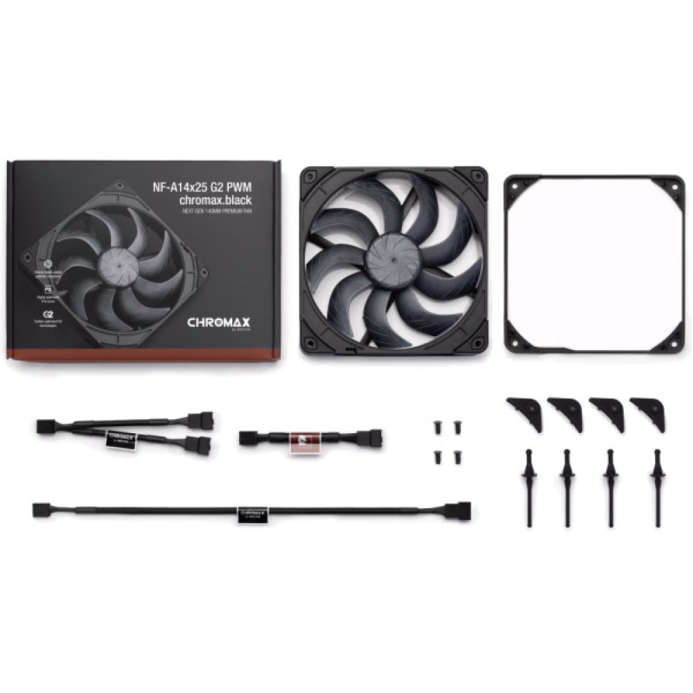 Кулер до корпусу Noctua NF-A14x25 G2 PWM CHROMAX.BLACK