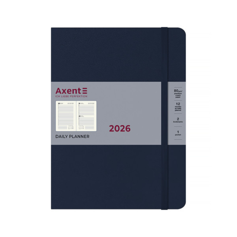 Тижневик Axent датований 2026 Grand Strong, 195х255, синій (8830-26-02-A)