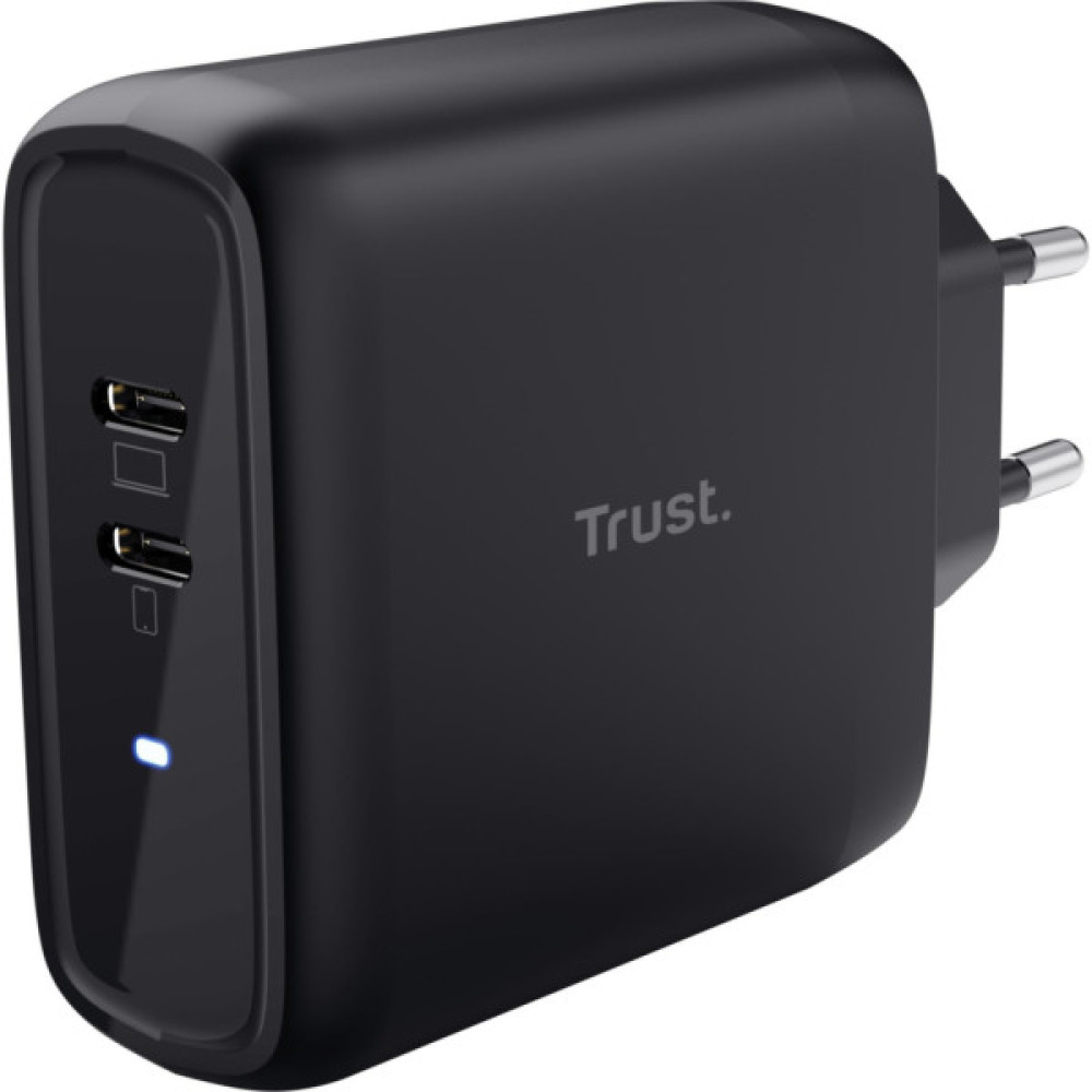 Зарядний пристрій Trust Maxo 65W 2xUSB-C PD black (25380_TRUST) Зарядний пристрій Trust Maxo 65W 2xUSB-C PD black (25380_TRUST)