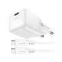 Зарядний пристрій Acefast USB-C 30W Gan A77 mini + USB-C cable Fast Charger White (6974316282853)